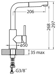 ALVEUS 1129048 - Mosogatócsap kihúzható permetezővel SIROS 29,7 cm gránit/fekete