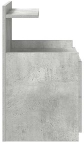 2 fiókos éjjeliszekrény betonszürke 40 x 36,5 x 62 cm