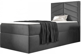 St7 boxspring ágy, sötétszürke, jobbos (80 cm)