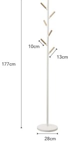Plain Pole Hanger fehér állófogas bükkfa részletekkel - YAMAZAKI