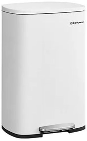 Konyhai pedálos kuka, 50l szemetes kuka puha záródással, fehér