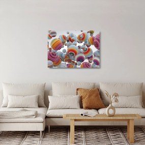Festett gömbök képe (üvegen) (70x50 cm)