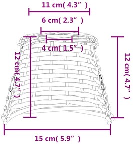 fehér fonott mennyezeti lámpaernyő Ø15 x 12 cm