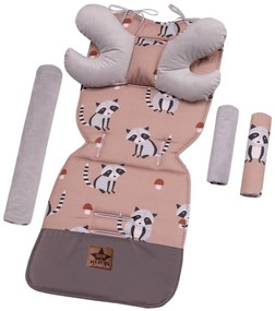 Babakocsi szett, kétoldalas 5D-s Velvet, Baby Nellys, szürke/púder