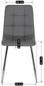 Szürke Eco-bőr Étkezőszék ENZO