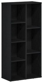 fekete tölgy szerelt fa könyvespolc 50x25x104 cm