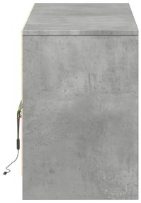 betonszürke szerelt fa TV-szekrény LED-ekkel 140 x 34 x 50 cm