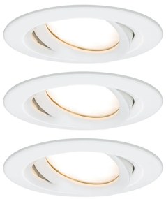 Paulmann 93682 Nova Plus fürdőszobai beépíthető lámpa, kerek, 3db-os szett, billenthető, fényerőszabályozható, fehér, 2700K melegfehér, 3x Coin foglalat, 425 lm, IP65
