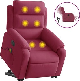 vidaXL elektromos felállást segítő bordó bársony masszázsfotel