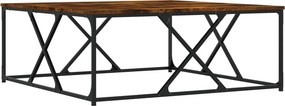 vidaXL füstös tölgy színű szerelt fa dohányzóasztal 100x100x40 cm