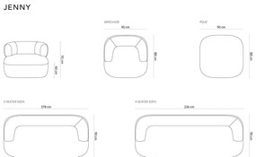 Fehér buklé fotel Jenny – Micadoni Home