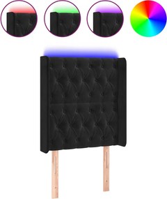 vidaXL fekete bársony LED-es fejtámla 83x16x118/128 cm