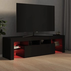 fekete TV-szekrény LED-világítással 140 x 36,5 x 40 cm