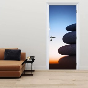 Fotótapéta ajtóra - Egymásra rakott kövek (95x205cm)