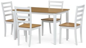 Étkezőgarnitúra, tölgyfa, 5 részes, fehér