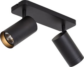 Modern mennyezeti lámpa fekete 2 fényforrású GU10 70mm - Jeana Luxe