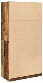 antik fa színű szerelt fa ruhásszekrény 100 x 50 x 200 cm