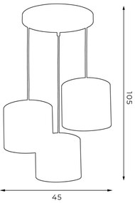 Csillár zsinóron ARDEN 3xE27/60W/230V fehér