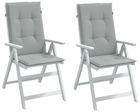 2 db világosszürke szövet magas háttámlájú székpárna 120x50x5cm