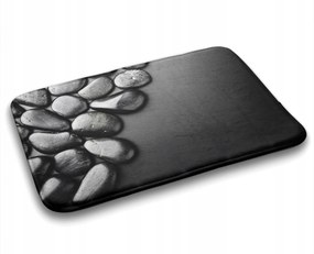 Fürdőszobaszőnyeg puha fekete kövek 90x60 cm