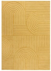 Zen Garden sárga gyapjú szőnyeg, 120 x 170 cm - Flair Rugs
