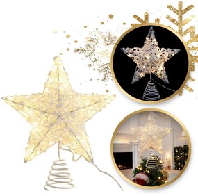 LED világító csillag karácsonyfára WHITE STAR 25 cm, fehér