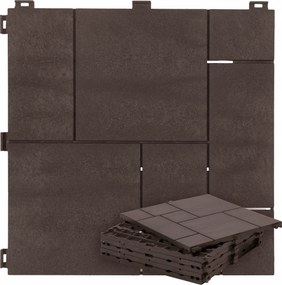 Terasz pad terasz csempe 6db 0,55 m2 méret 30x30cm macskakő barna