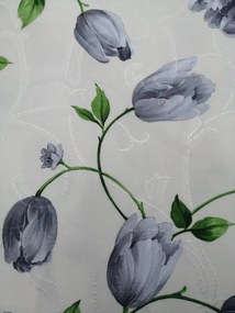 Kész Függöny 140x250 Szürke-zöld Tulipánok