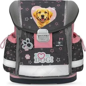 Iskolatáska, fémcsat, BELMIL Classy Starry Paws, kutya, golden retriever (BL40313AG76L)