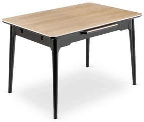 Kerámia Étkezőasztal Tölgy/Fekete Színben. SAMER 138–178 cm