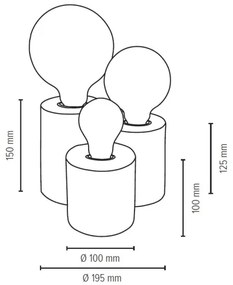 Spot-Light 2266376 - Asztali lámpa VINCENT 3xE27/15W/230V bükk