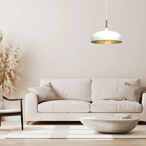 Csillár zsinóron LINCOLN 1xE27/60W/230V á. 35 cm fehér