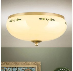 Orion DL 7-674 - Mennyezeti lámpa LANDHAUS 3xE27/60W/230V átm. 35 cm réz/bézs