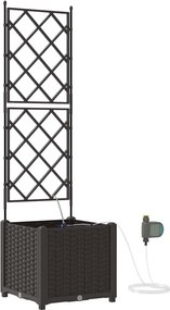 vidaXL Kerti cserép Barna 40 x 40 x 142 cm Acél