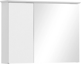 HOMCOM Fürdőszobai Szekrény Tükörrel - Modern Tükörszekrény Állítható Polcokkal, Fürdőszobai Bútor 65x15x49 cm Fehér | Aosom