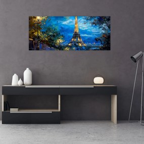 Kép - Olajfestmény az Eiffel-toronyról (120x50 cm)