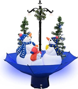 vidaXL kék PVC havazó karácsonyfa ernyő alakú talppal 75 cm