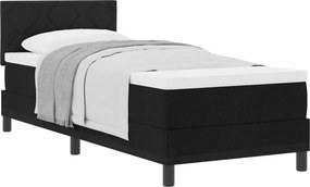 vidaXL Boxrugós ágy matracmal fejtámlával Fekete 80 x 200 cm szövet