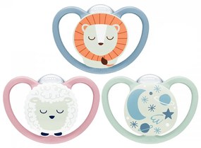Baba cumi  NUK Space Nights 6-18h 2 db/BOX lány, vel. 6-18 m