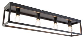 Okos mennyezeti lámpa fekete 99,5 cm 4 db Wifi A60 izzóval - Cage