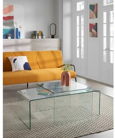 Üveg dohányzóasztal 50x110 cm Burano – Kave Home