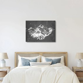Üveg kép - Hegyek illusztrációja (70x50 cm)