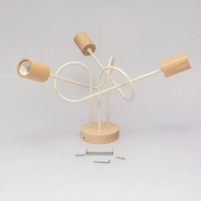 Felületre szerelt csillár OXFORD 3xE27/15W/230V fenyő/krémszínű