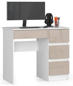 A7 Számítógép asztal (fehér/cappuccino, jobb oldali kivitel)