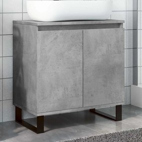 Betonszürke szerelt fa fürdőszobaszekrény 58x33x60 cm
