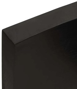 sötétbarna kezelt tömör fa fürdőszobai pult 200x60x(2-6) cm