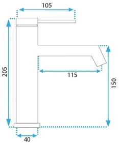 REA-B5316 - FOSS mosdócsaptelep, 20,5 cm, szálcsiszolt arany