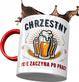 Piros Bögre Keresztelőre Születésnapra Ajándék Nyomtatott Fotóval