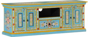 vidaXL kék tömör mangófa TV-szekrény 110 x 30 x 40 cm