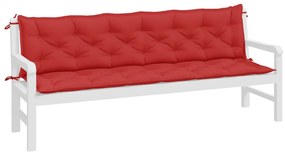 2 db piros oxford szövet kerti padpárna 200 x 50 x 7 cm